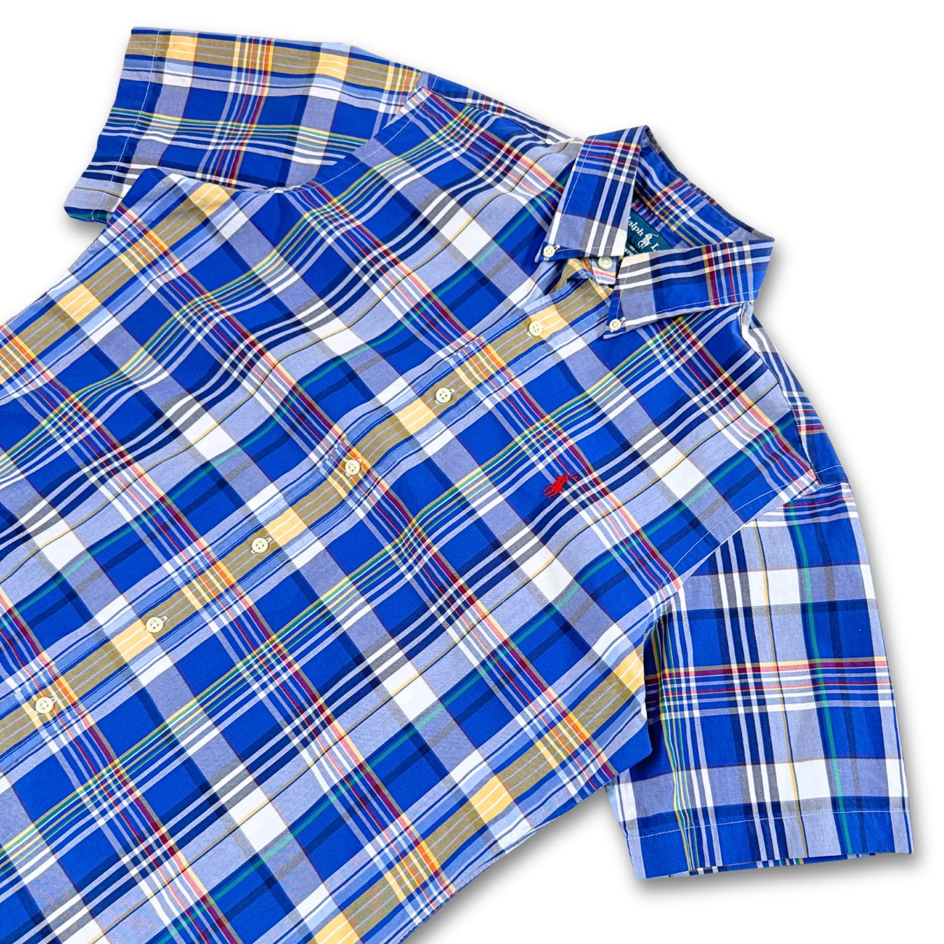 POLO RALPH LAUREN SHORT SLEEVE BUTTON UP SHIRT (M)