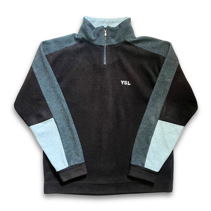 Yves Saint Laurent colour blocked quarter-zip fleece pullover (M/L)