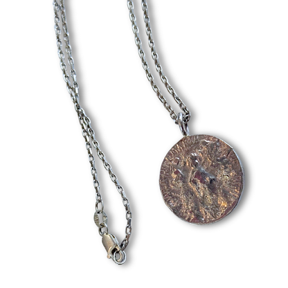 SS925 Greek St Maria Coin Necklace
