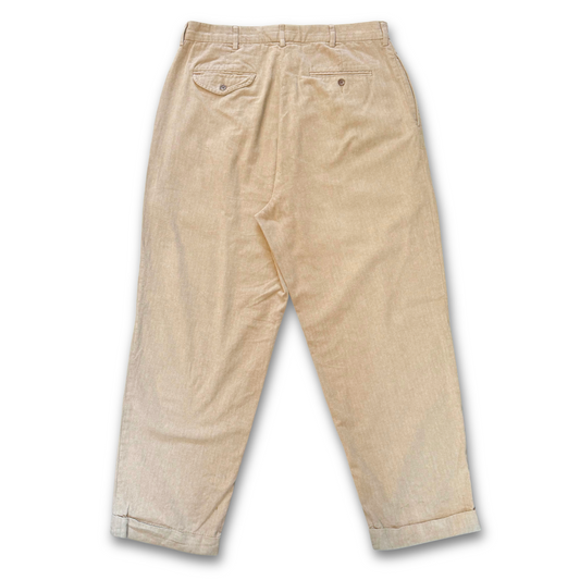 RALPH LAUREN PLEATED COTTON PANTS (33X28)