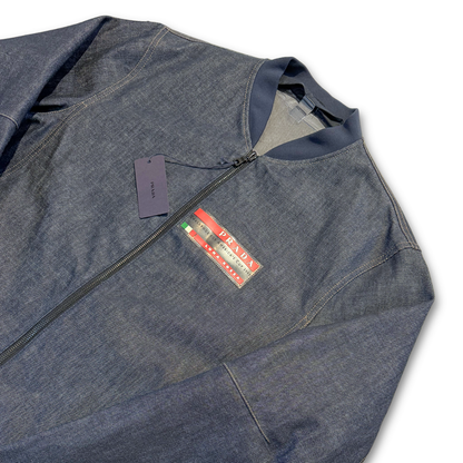 2003 Prada Luna Rossa Gore-Tex Denim Bomber Jacket (XL+)