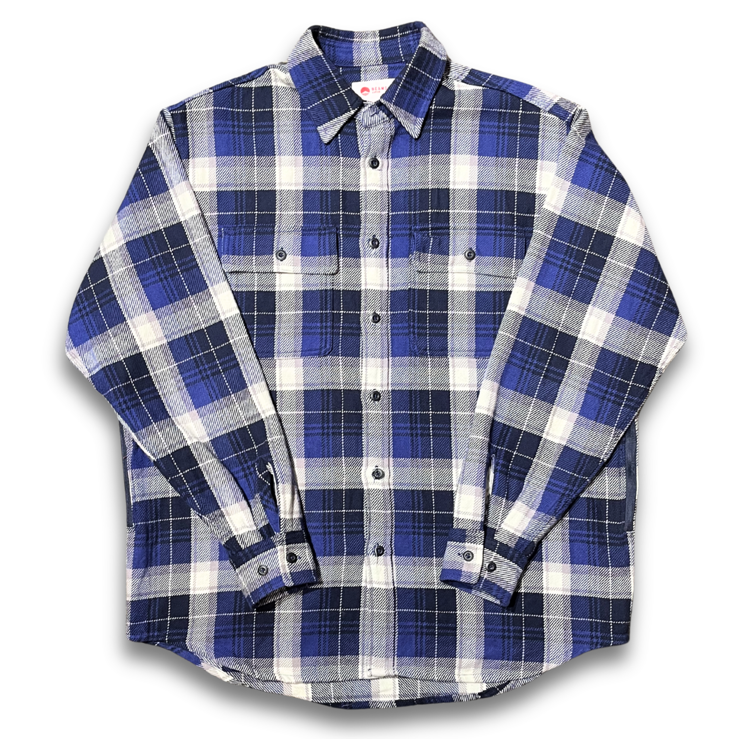 BEAMS Japan Ventilation Indigo Check Shirt (S)