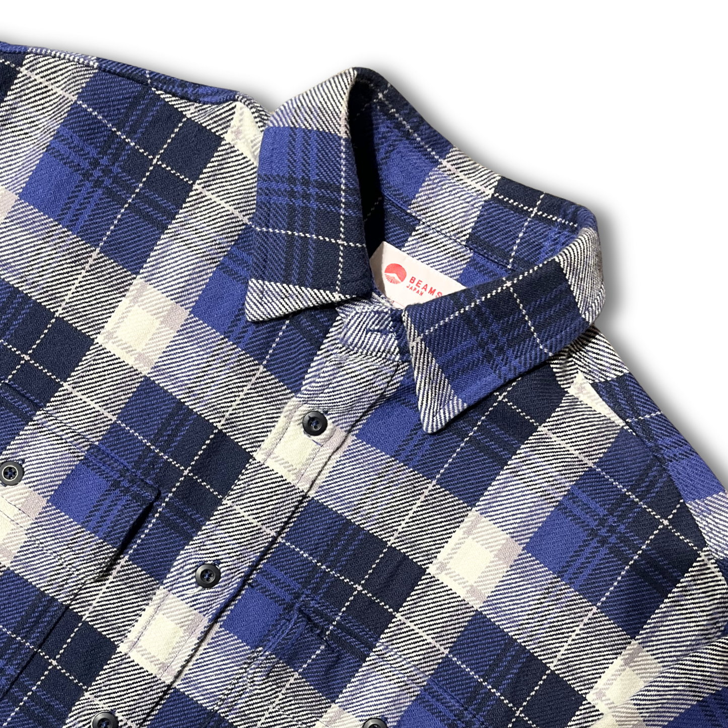 BEAMS Japan Ventilation Indigo Check Shirt (S)