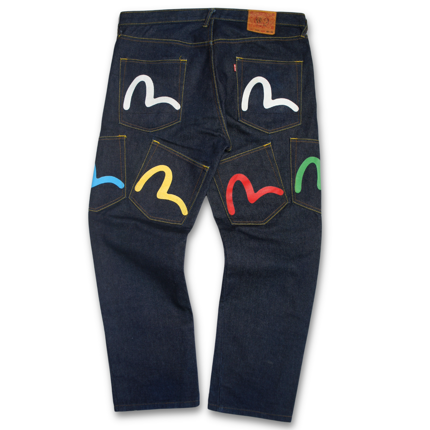 2008 EVISU MULTI POCKET DENIM JEANS (40 X 34")