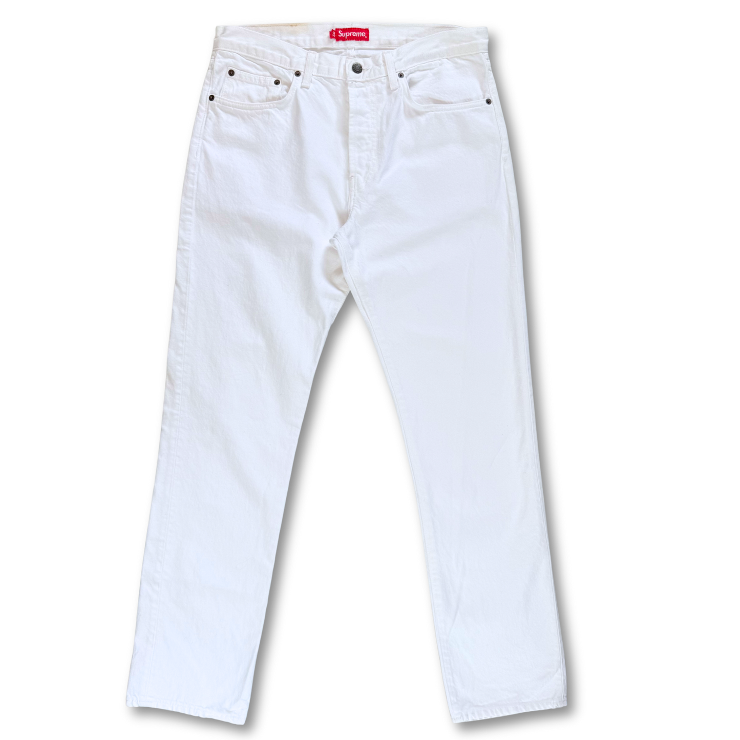 Supreme White Slim Jeans (33")