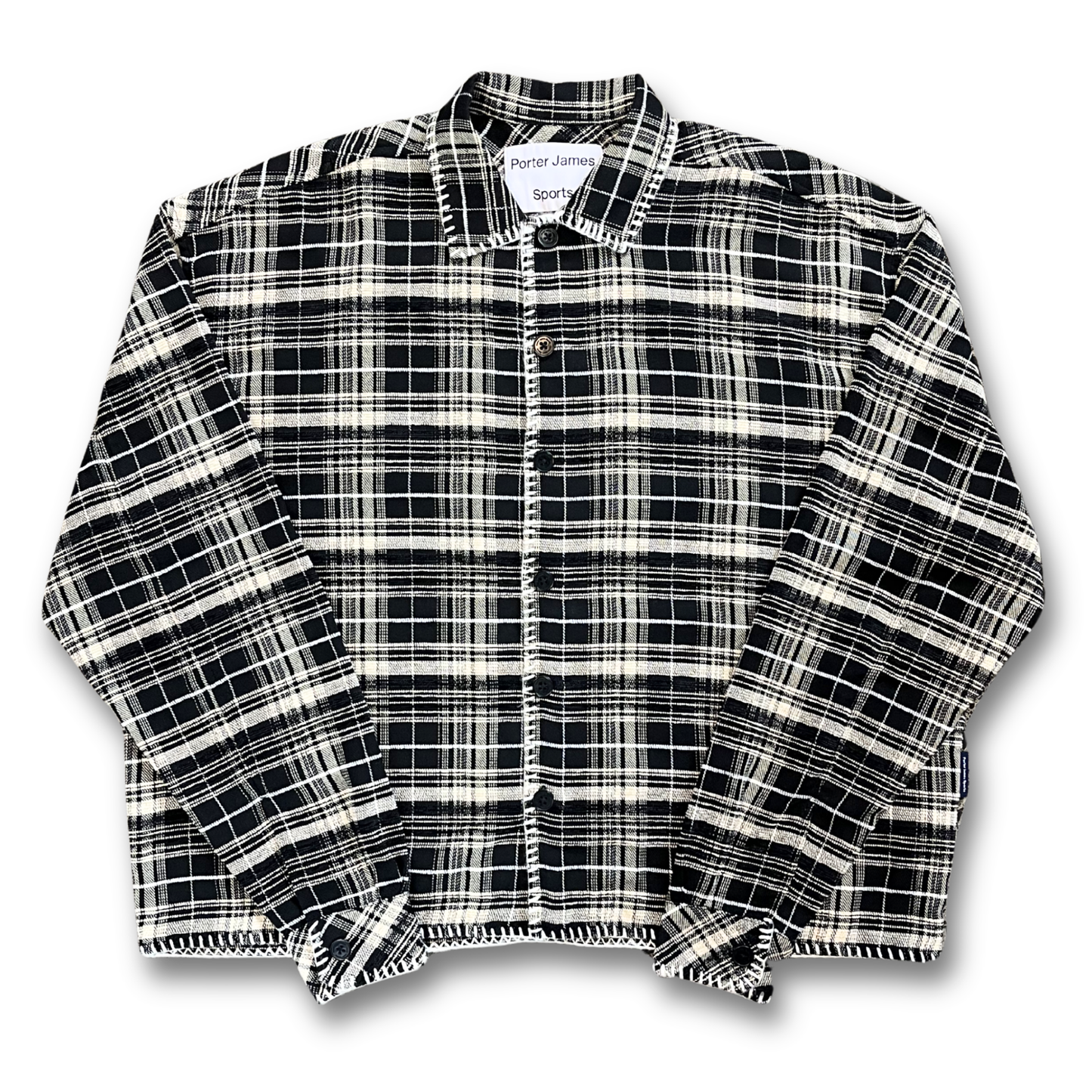 Porter James Sport white stitch button up (M)
