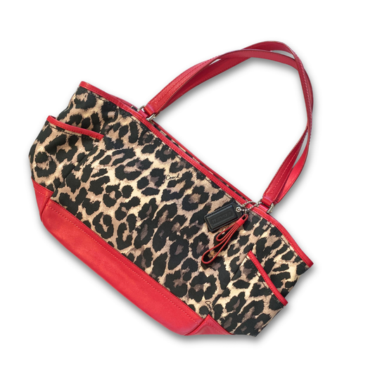 COACH PARK OCELOT BAG IN RED LEPOARD