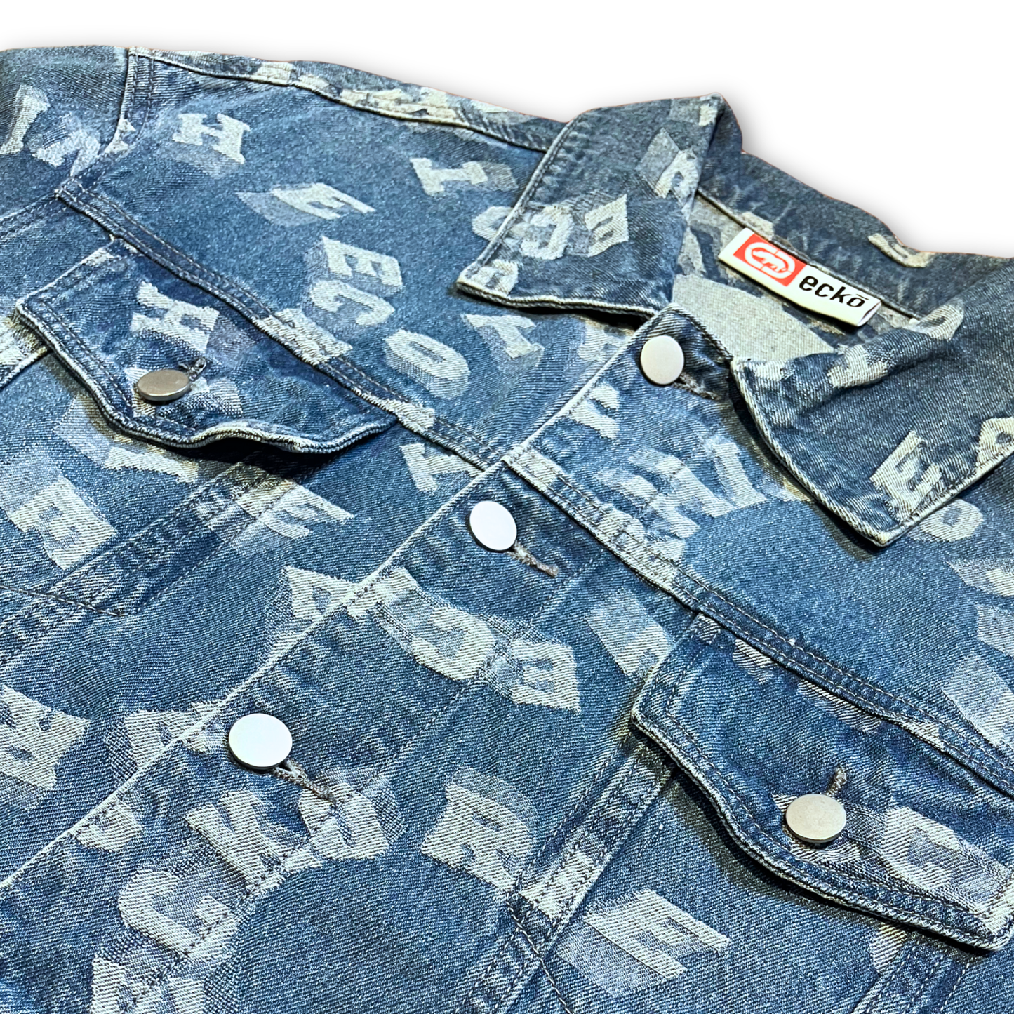 Ecko Circle Monogram Denim Jacket (S/M)