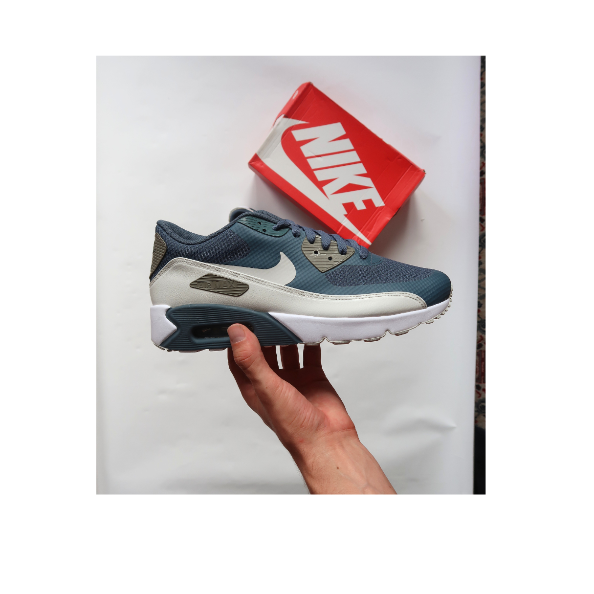 NIKE AIR MAX 90 LIGHT GREY BLUE (US 9)