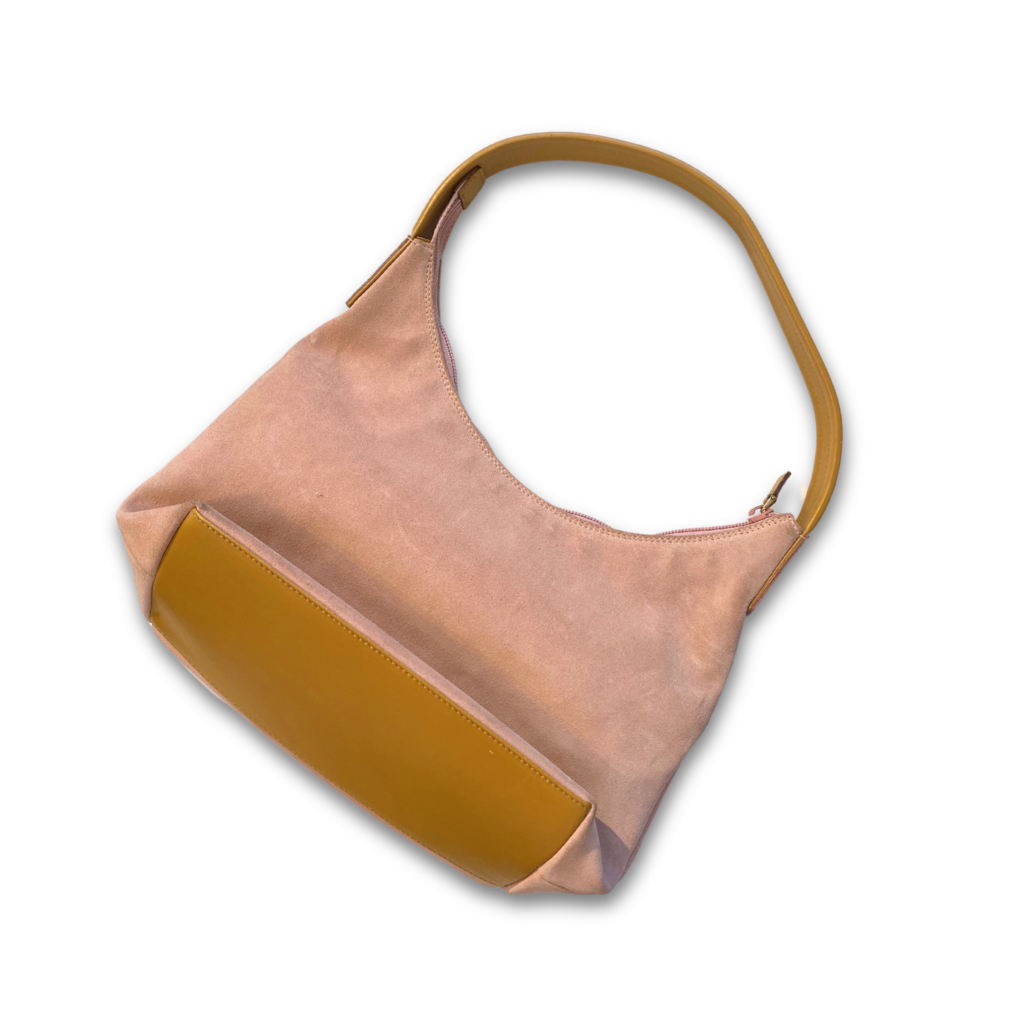 GUCCI PINK SUEDE HOBO BAG