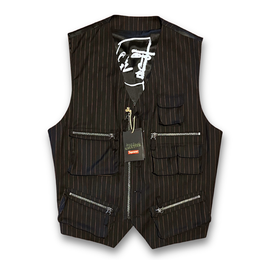 Supreme x Jean Paul Gaultier Pinstripe Cargo Suit Vest (L)