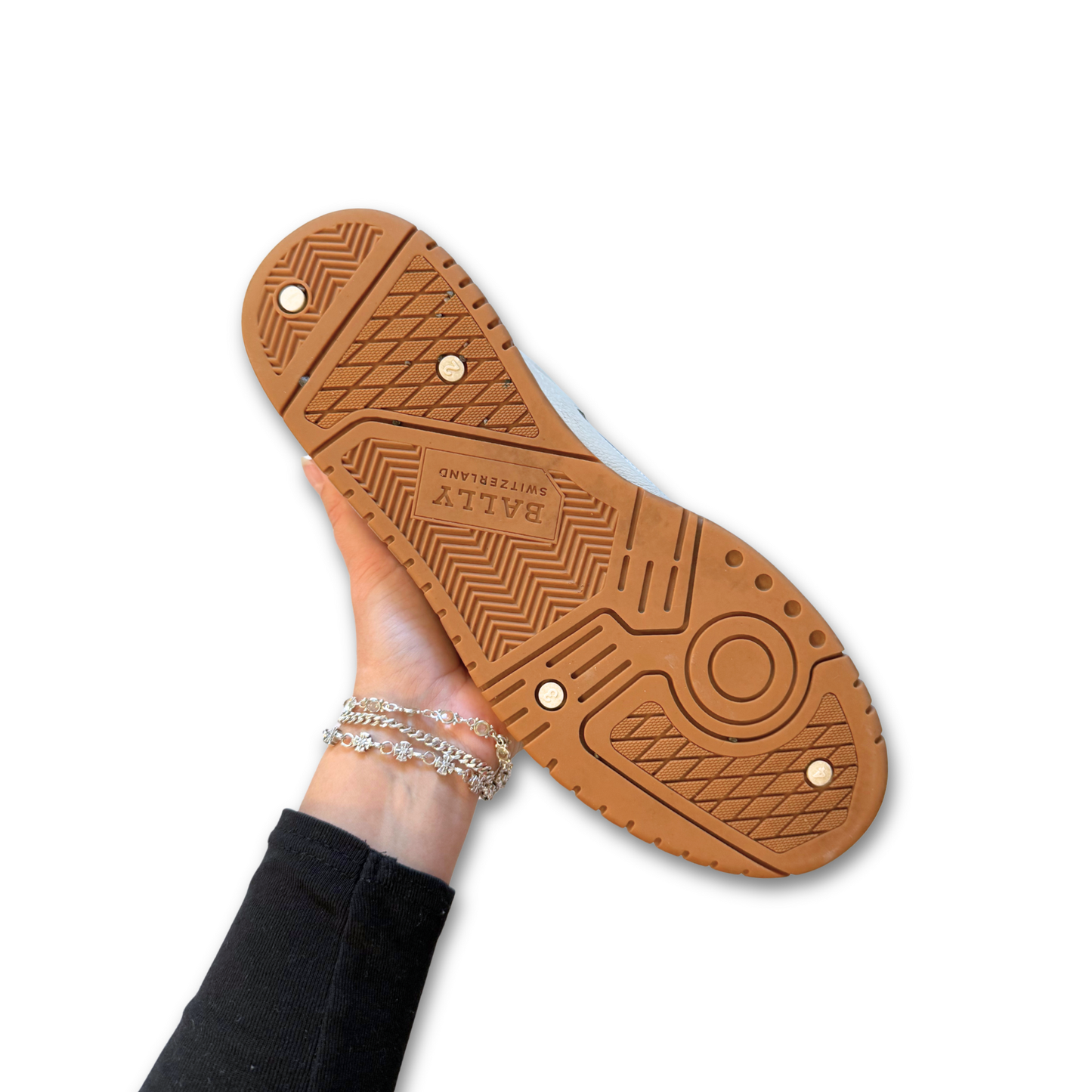 BALLY 'KUBA' LEATHER LOW-TOPS (US 10)