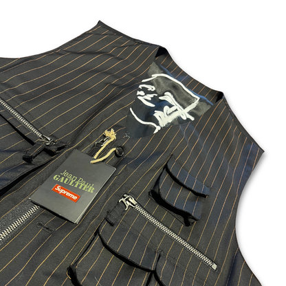 Supreme x Jean Paul Gaultier Pinstripe Cargo Suit Vest (L)