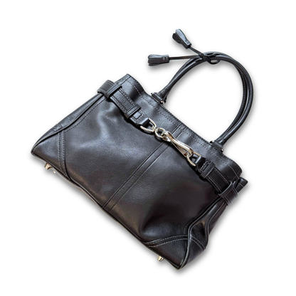 Vintage Coach Hamptons Black Leather Bag