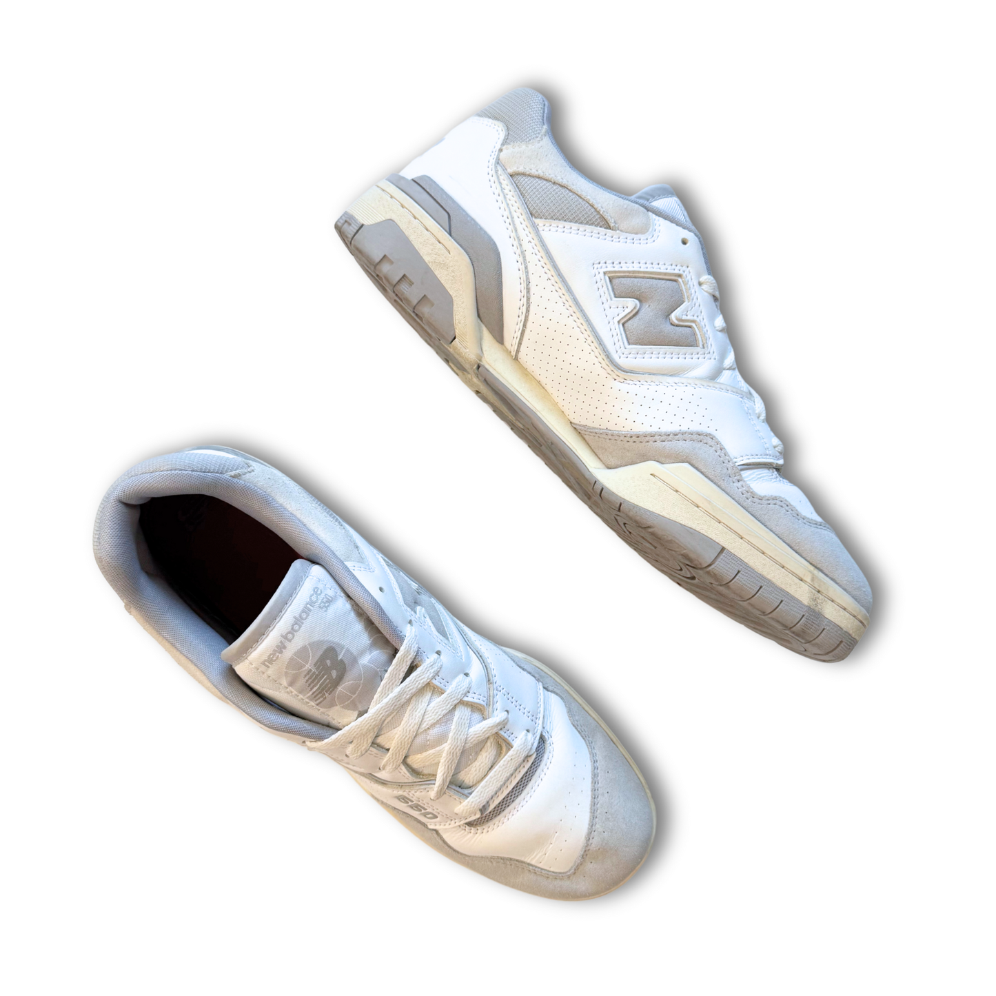 NEW BALANCE 550 EMBOSSED LEATHER SNEAKERS (US 13)