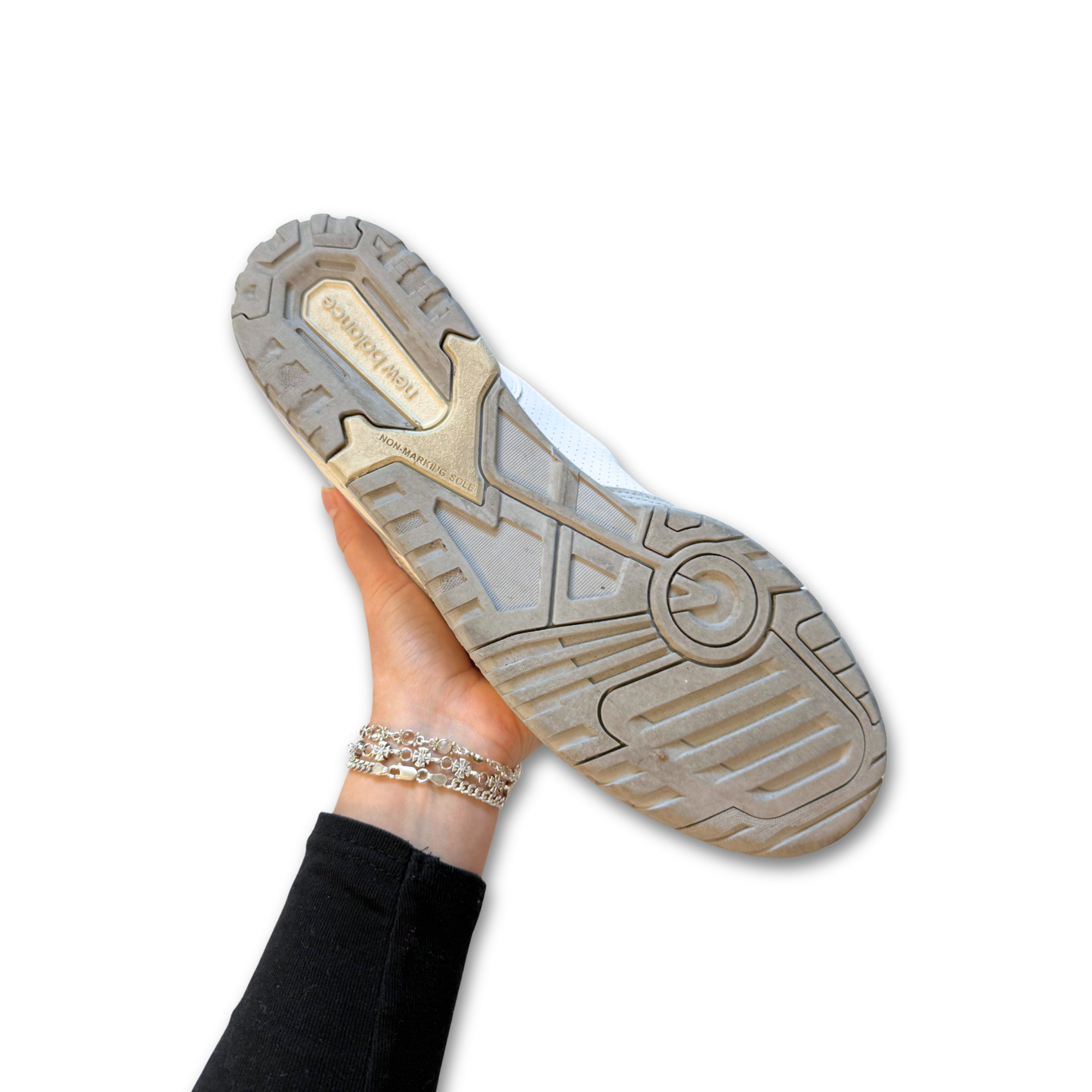 NEW BALANCE 550 EMBOSSED LEATHER SNEAKERS (US 13)