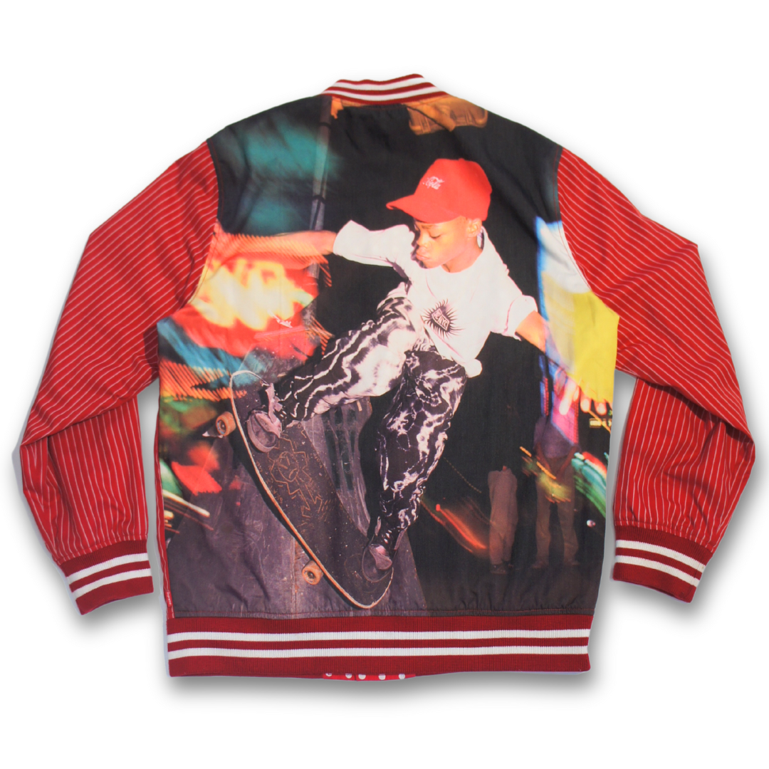 SS14 SUPREME X COMME DES GARÇONS REVERSIBLE VARSITY JACKET (XL)