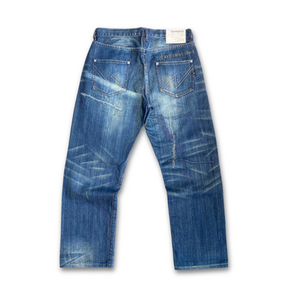 NEIGHBORHOOD PATCHED DENIM JEANS (32")