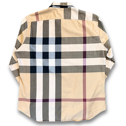 Burberry plaid button shirt (XL)