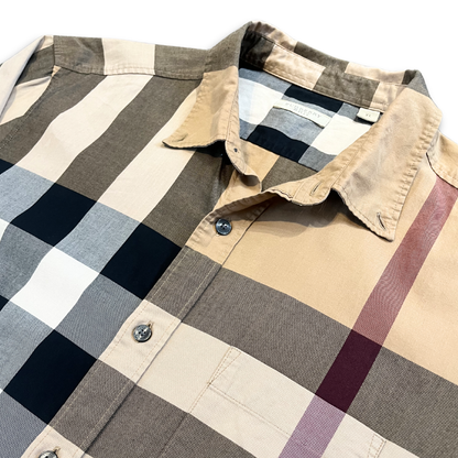 Burberry plaid button shirt (XL)