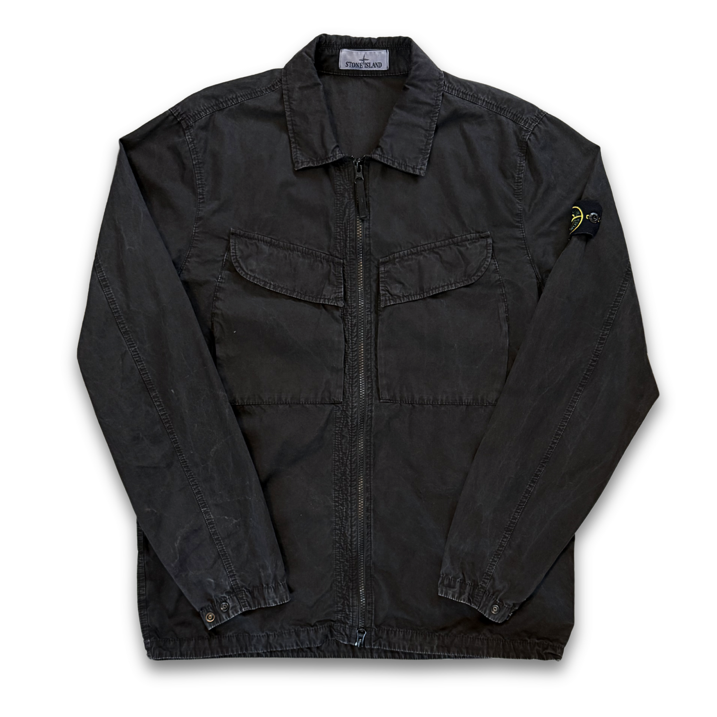 Stone Island Garment Dyed Cotton Zip Overshirt (L)