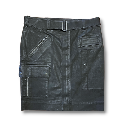 Polo Ralph Lauren Margaux black stretch wax-coated cotton utility skirt (12)