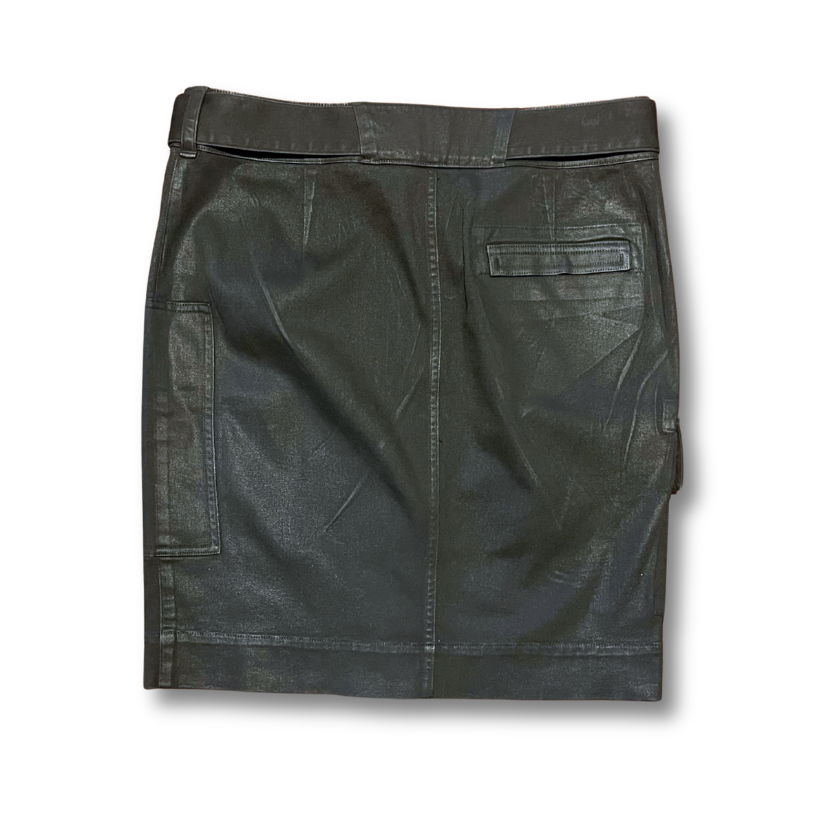 Polo Ralph Lauren Margaux black stretch wax-coated cotton utility skirt (12)