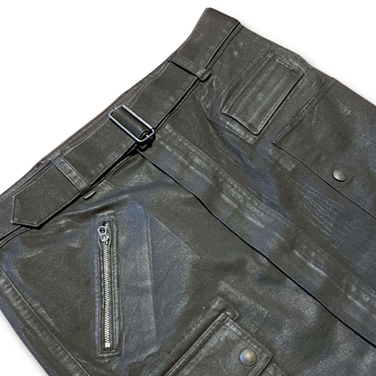 Polo Ralph Lauren Margaux black stretch wax-coated cotton utility skirt (12)