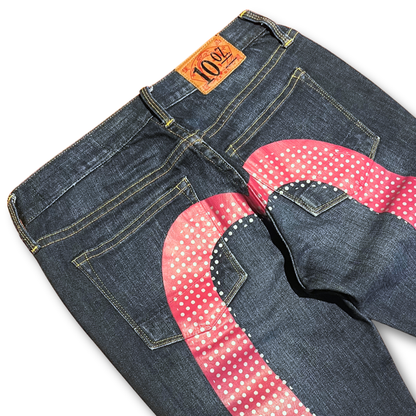 Evisu Custom Made 10 Oz Polka Dot Daicock Jeans (25")