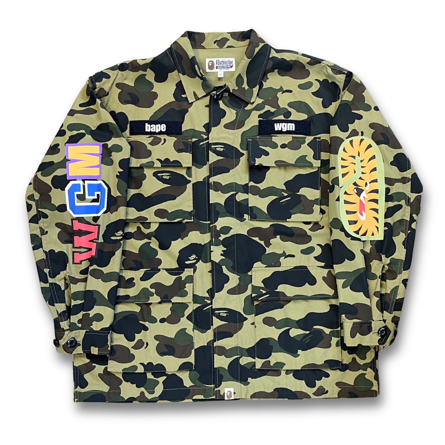 BAPE 1st Camo Shark Relaxed Fit Military Shirt (M)