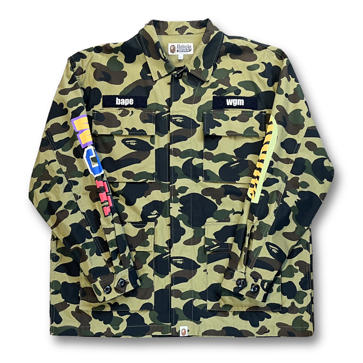 BAPE 1st Camo Shark Relaxed Fit Military Shirt (M)