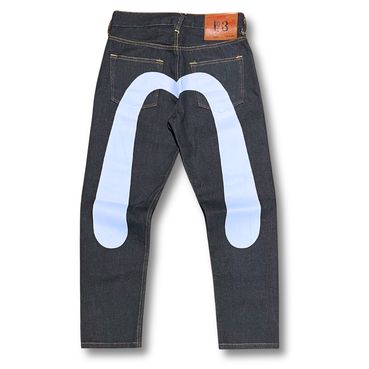 Evisu Japan Lot 2008 No. 3 White Daicock Selvedge Denim Jeans (25")