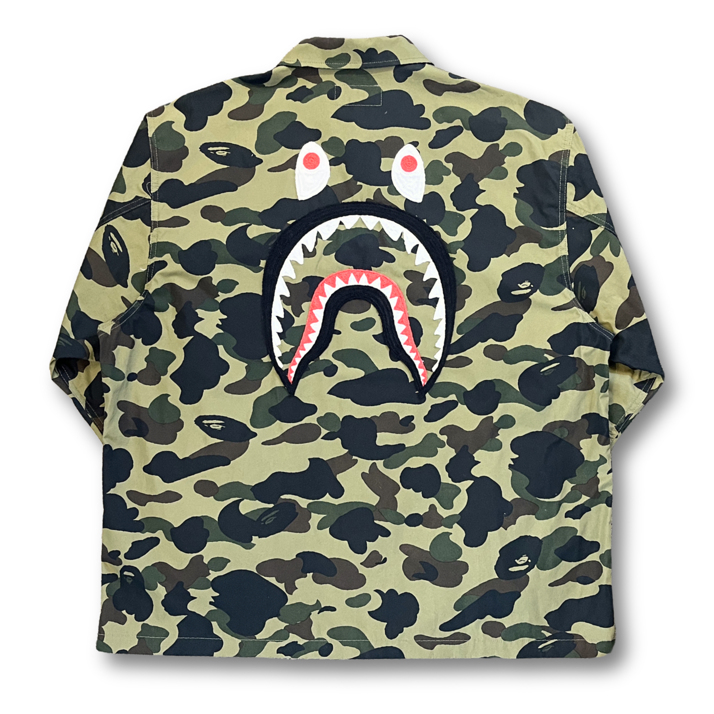 BAPE 1st Camo Shark Relaxed Fit Military Shirt (M)