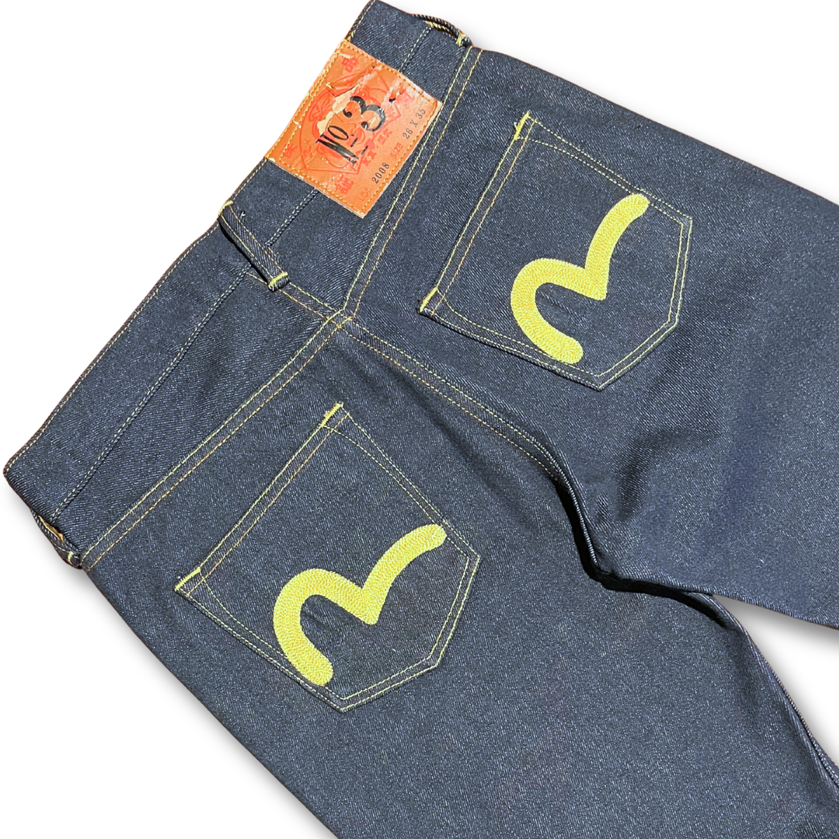 Evisu Japan Lot 2008 No. 3 Yellow Seagull Selvedge Jeans (26")