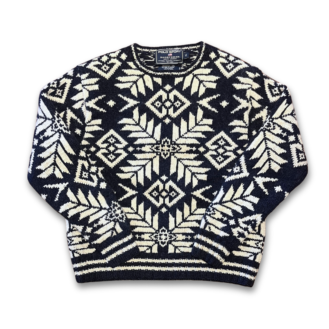 Polo Sport Ralph Lauren hand-knit Nordic wool sweater (XL)