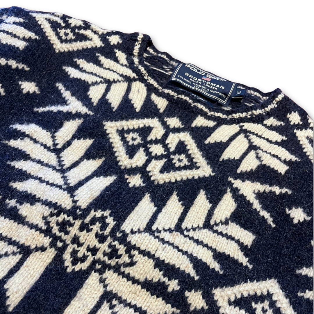 Polo Sport Ralph Lauren hand-knit Nordic wool sweater (XL)