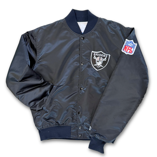 90'S NFL STARTER OAKLAND RAIDERS SATIN BOMBER JACKET