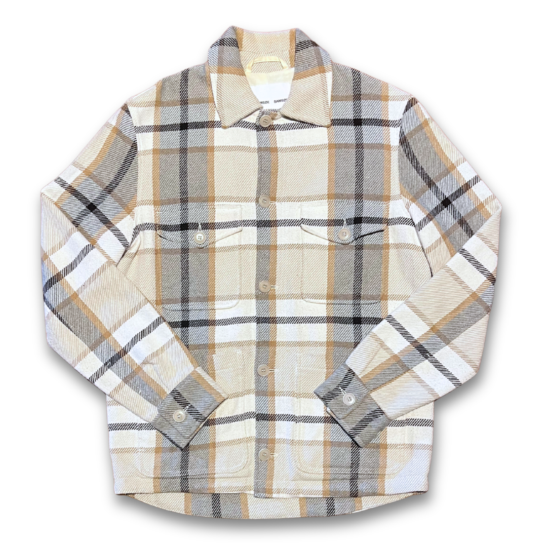 Samsøe Samsøe Plum Shirt Jacket 'Oatmeal Check' (M)