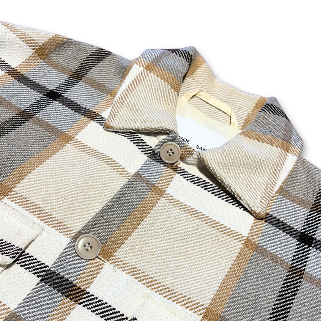 Samsøe Samsøe Plum Shirt Jacket 'Oatmeal Check' (M)