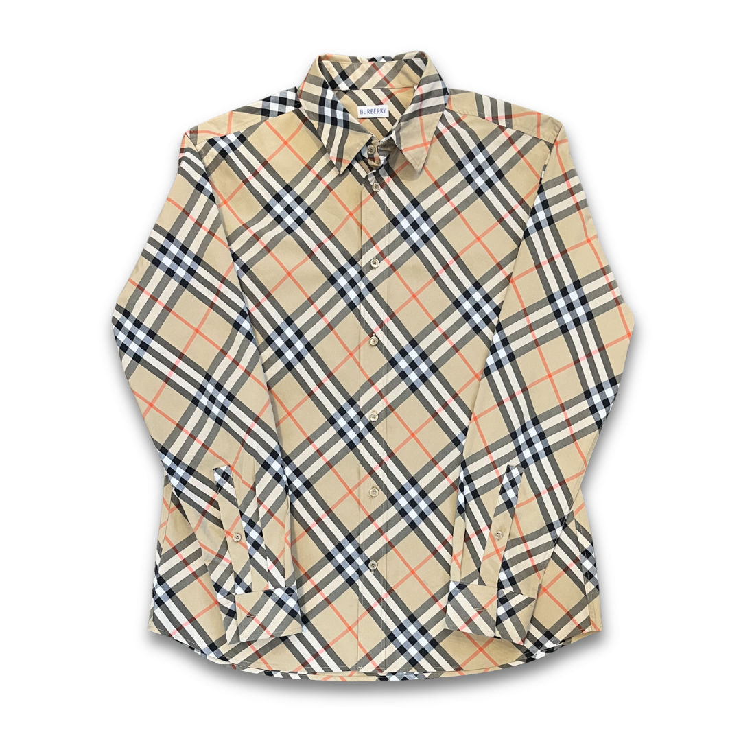 Burberry check long sleeve shirt (L)