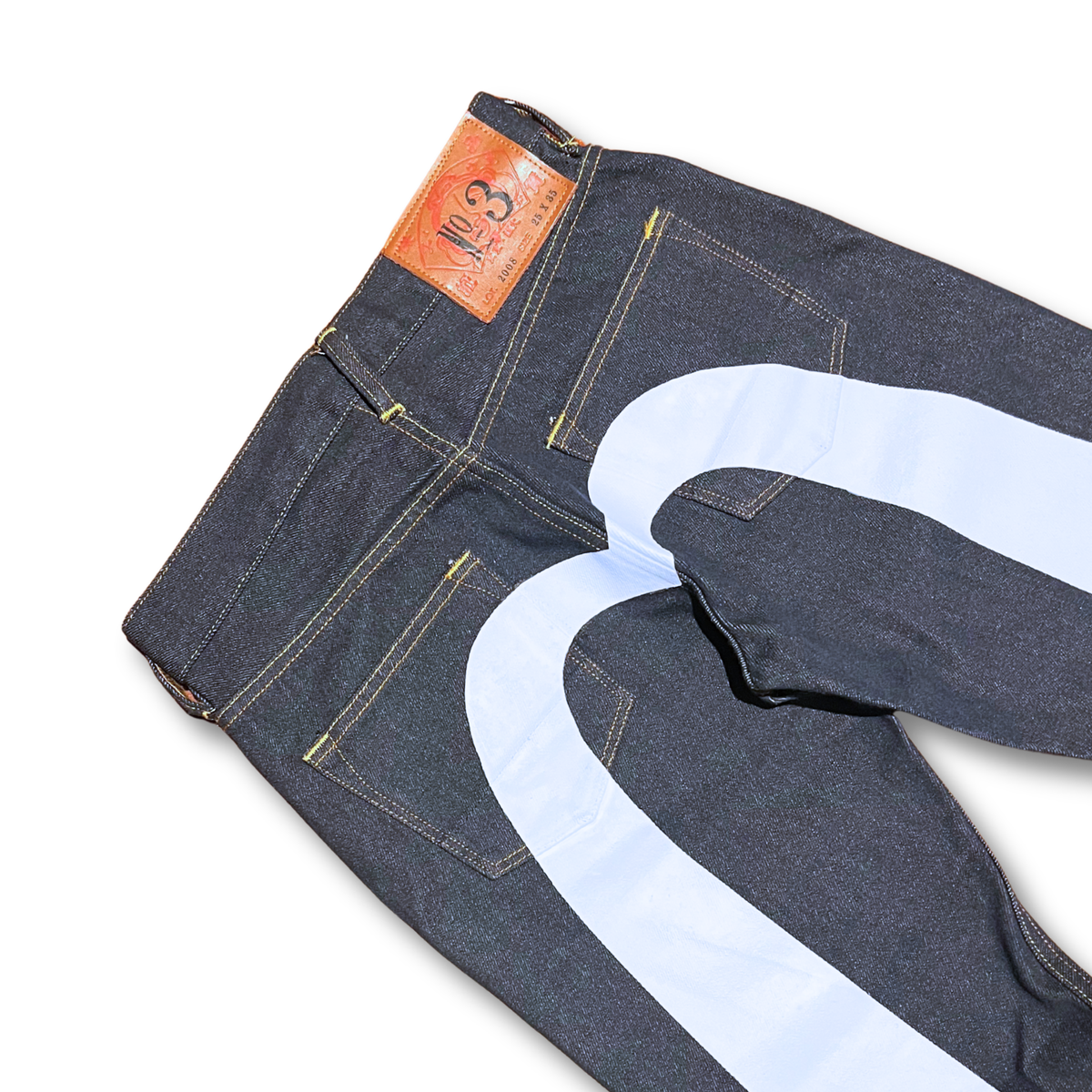 Evisu Japan Lot 2008 No. 3 White Daicock Selvedge Denim Jeans (25")
