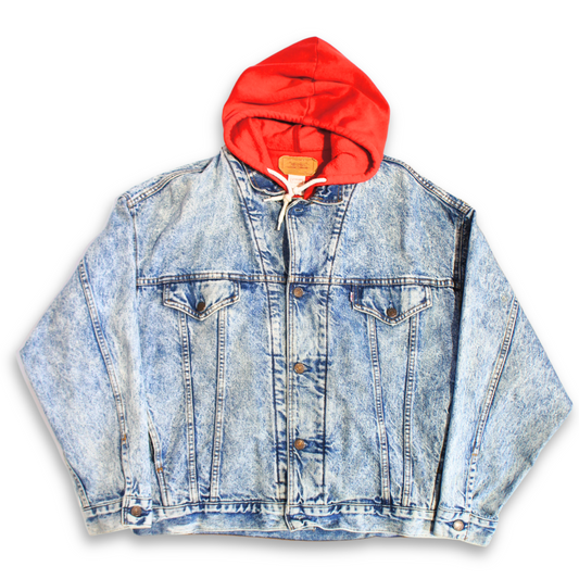 VINTAGE LEVIS HOODED TRUCKER JACKET (L)